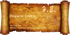 Hagara Endre névjegykártya